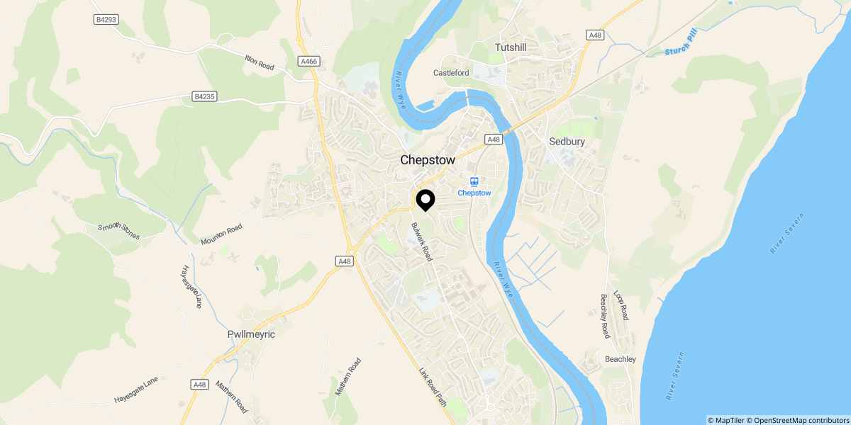 Approximate location of Hardwick View, Chepstow